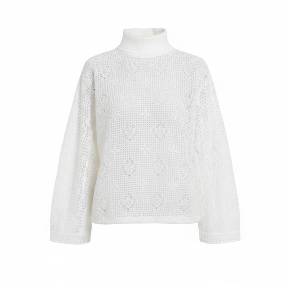 See by Chloe Openwork Sweatshirt Sweater Loose Crochet Knit Top